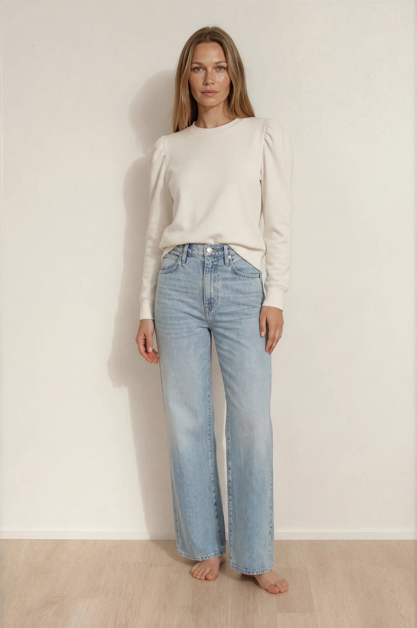 CATE CREW NECK PUFF SLEEVE SWEATSHIRT