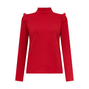 SIENNA-PLEATED NECK LONG SLEEVE T-SHIRT – Livotte